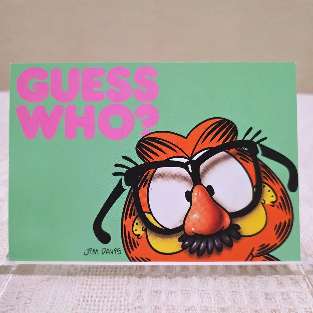Vintage 1978 Garfield Jim Davis GUESS WHO? Cat with Sunglasses Postcard Unused